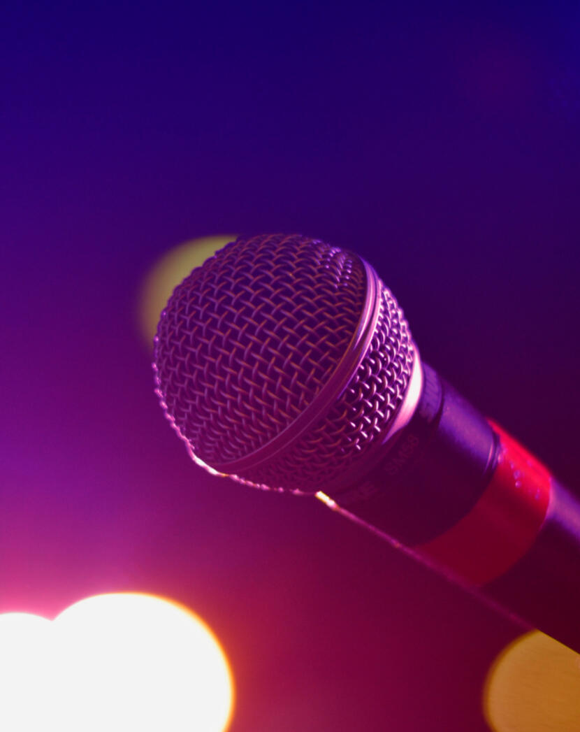 Microphone at Threshold event hosted by Nader Eid